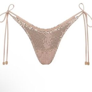 SKIMS Textured High Story Bikini Bottom in Clay 4X